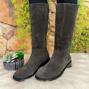 VINCE. Charcoal Suede Mid-Calf Boots, 8.5M/EU 39.5